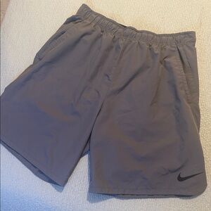 Nike Men’s Gray Athletic Shorts with Swoosh